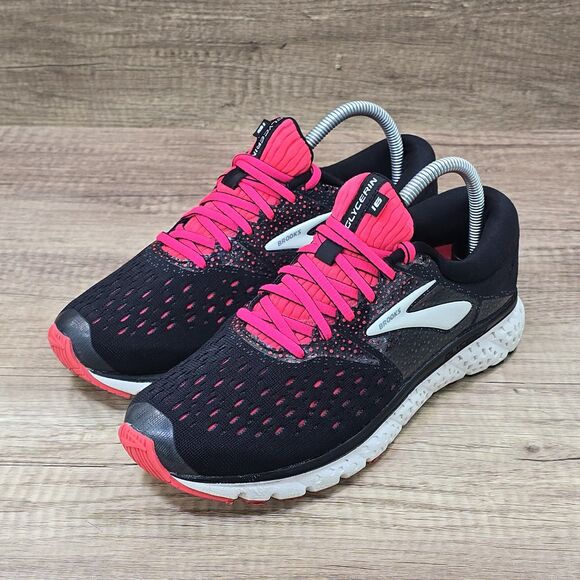 Brooks Glycerin 16 Women's Sz 8.5 B Black Pink White Running Shoes (1202781B070) - Picture 7 of 9
